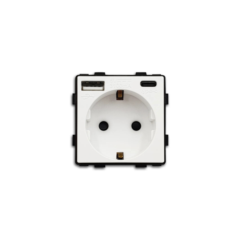 Zeller power outlet built-in USB type-C and USB